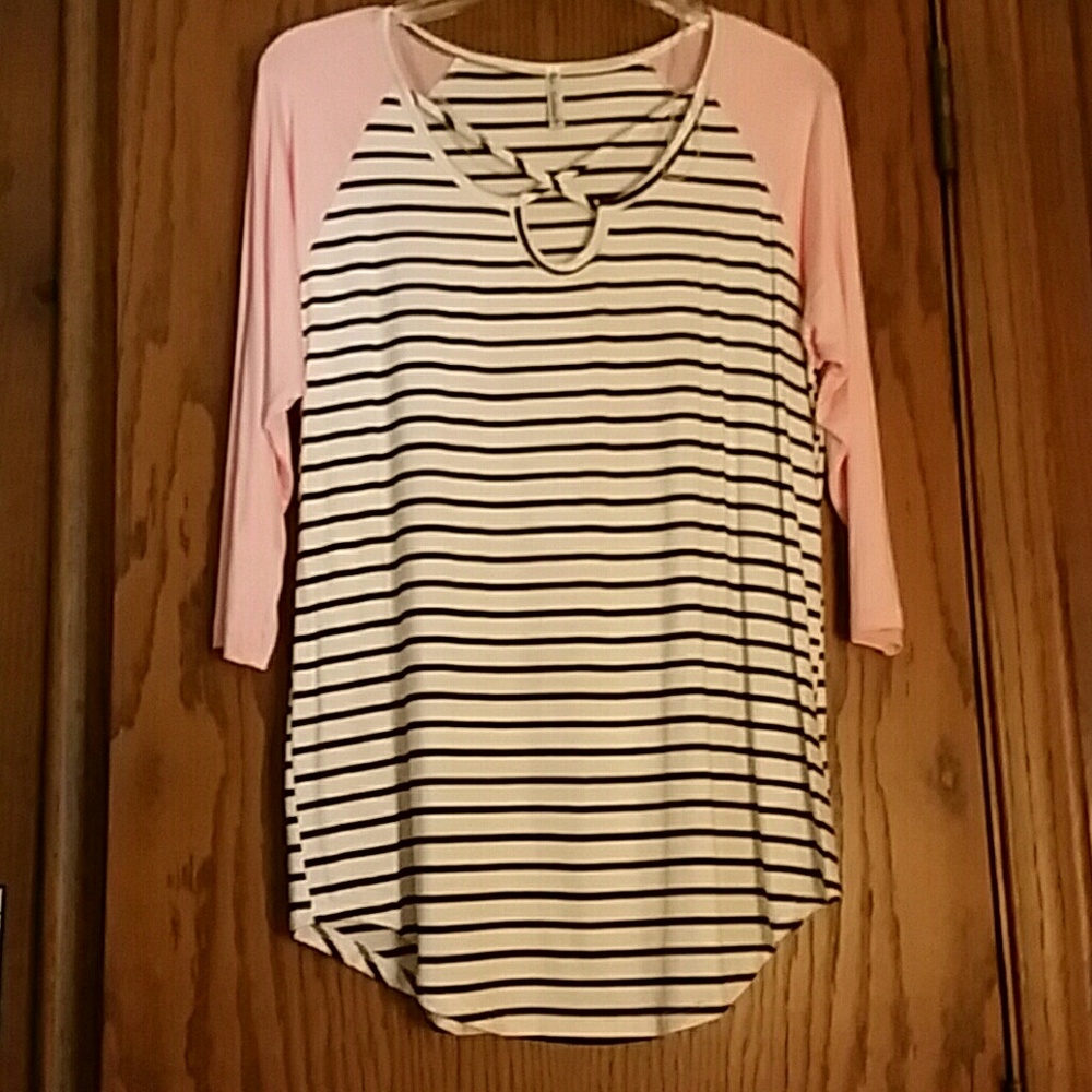 Pink and white striped shirt